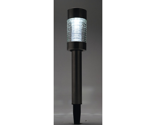 LED-zonnepadverlichting IP44 met grondpen, kleur roestvrij staal, HxØ 430x62 mm