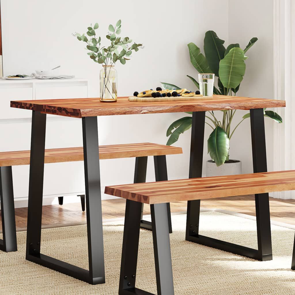 vidaXL Tafel met natuurlijke rand 110x70x75 cm massief acaciahout