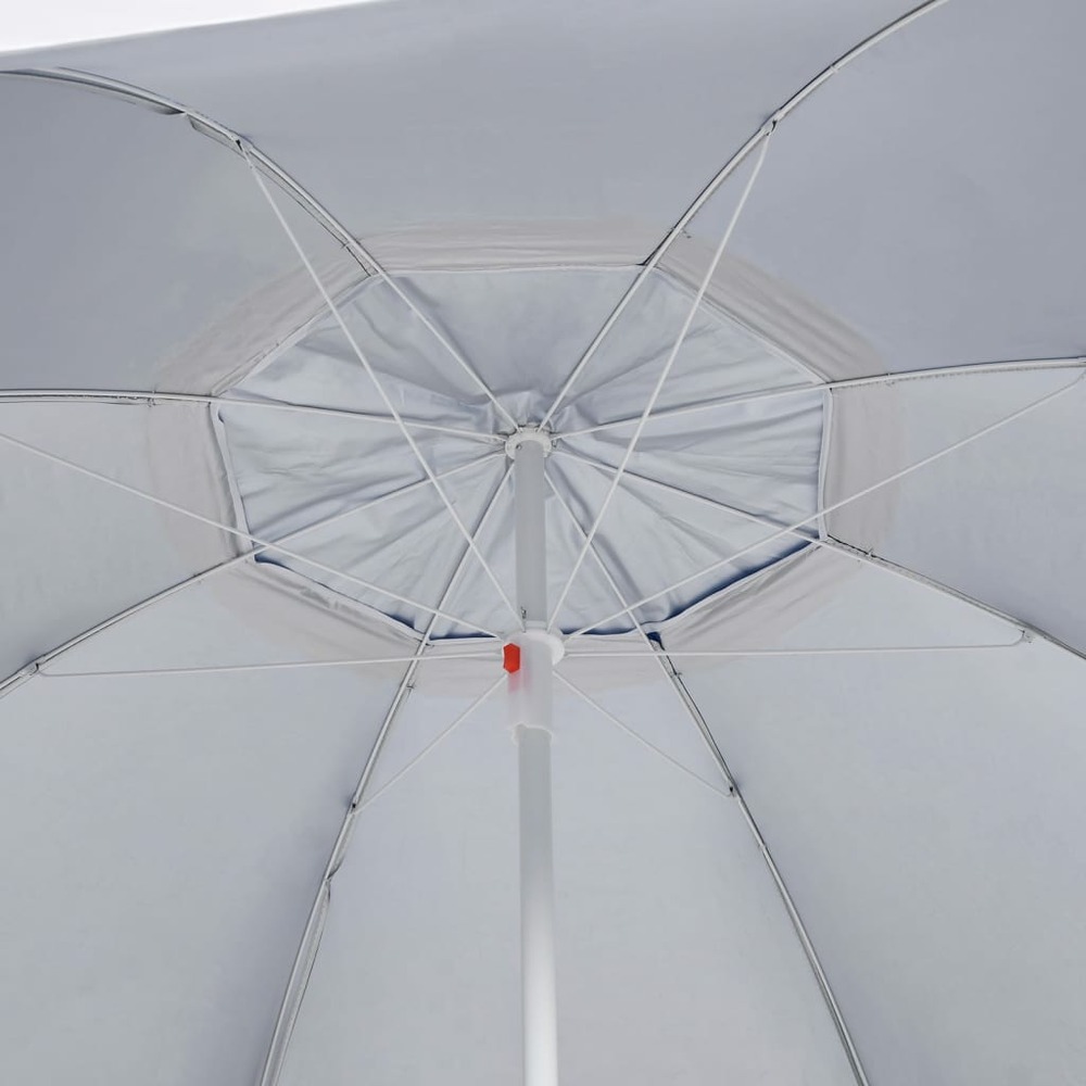 Parasol mobilier de jardin de plage avec parois latérales 215 cm bleu