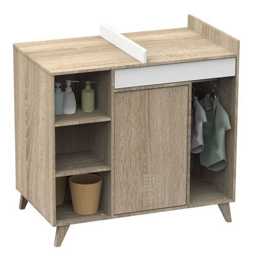 Chambre DUO Lit 60x120 Commode NOVA Blanc - SAUTHON