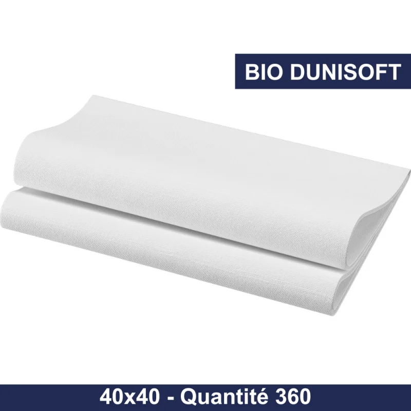 DUNI - Serviettes de table Bio Dunisoft - 40x40cm - Blanc X360