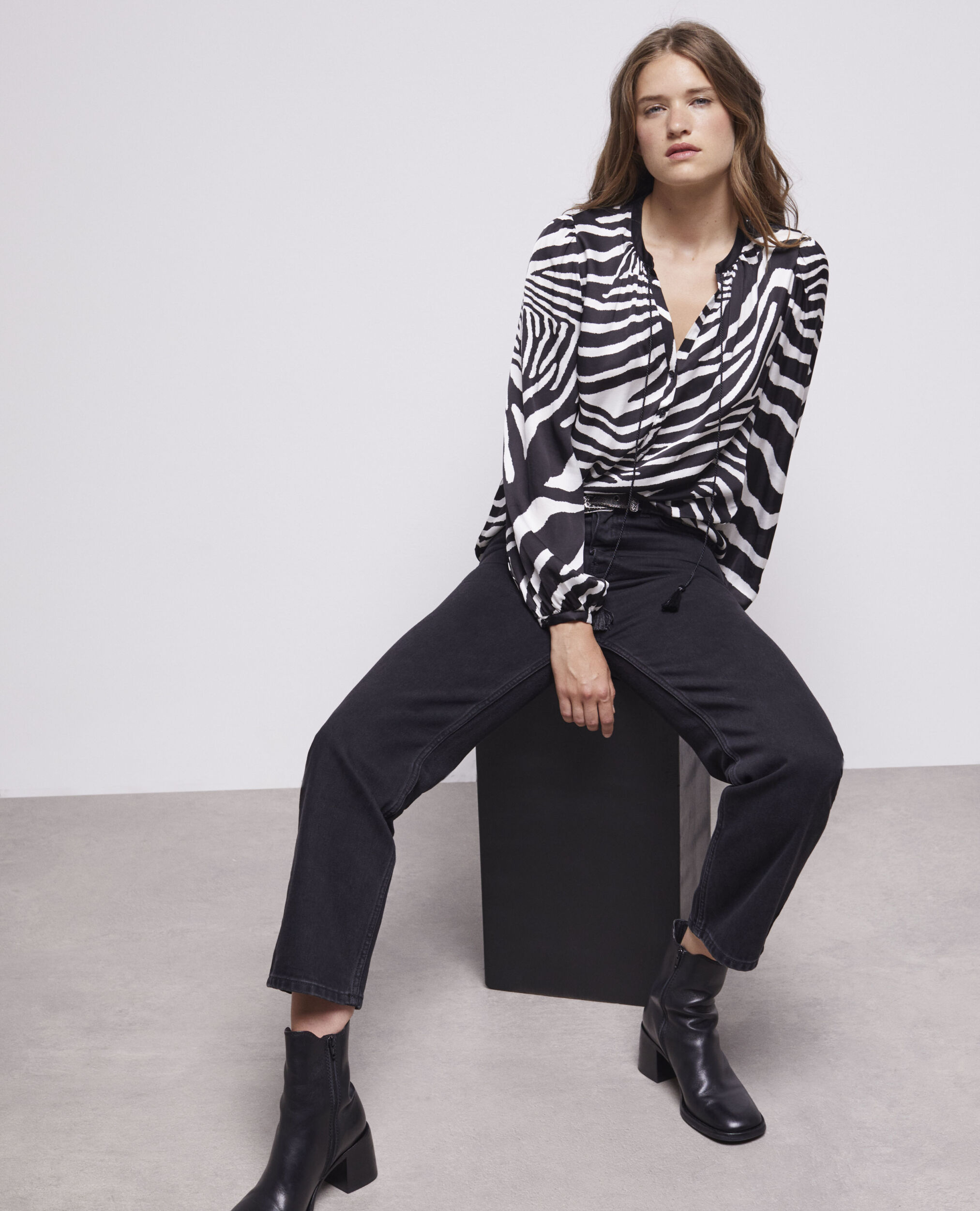Blouse imprimée zébré