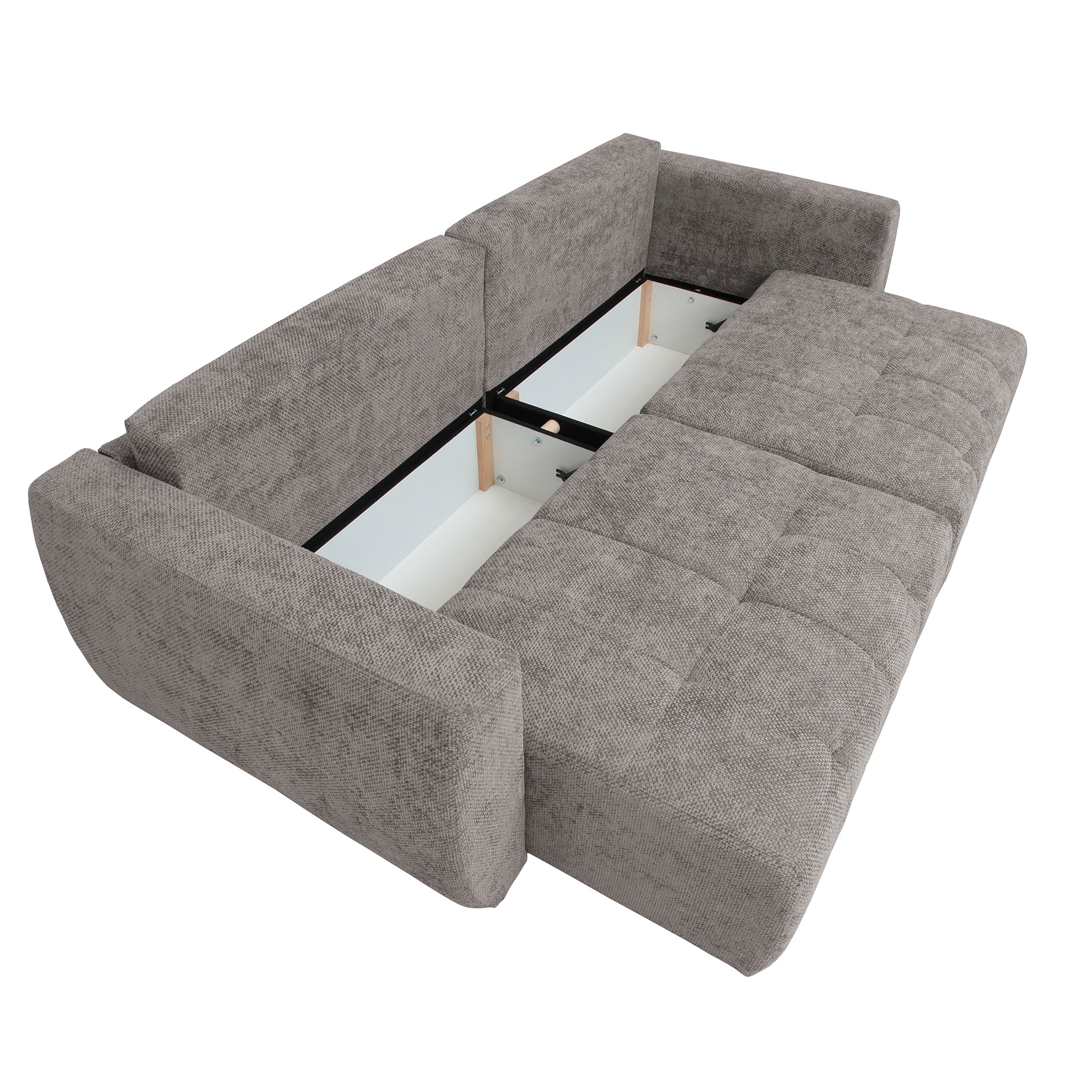 Big Sofa - stone - mit Staukasten und Liegefunktion - 245 cm