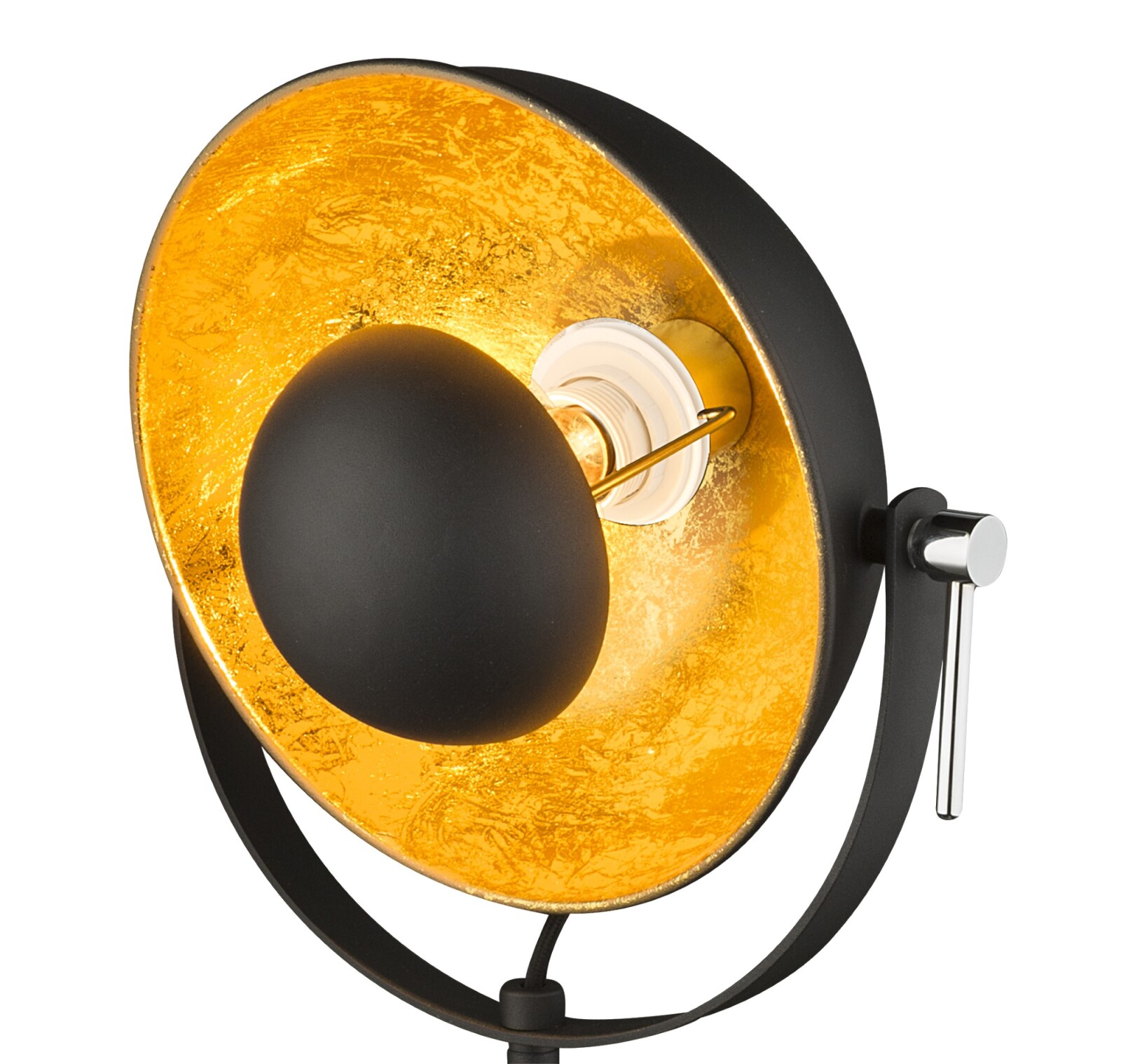 Tischleuchte - schwarz verchromt - gold - 56,5 cm