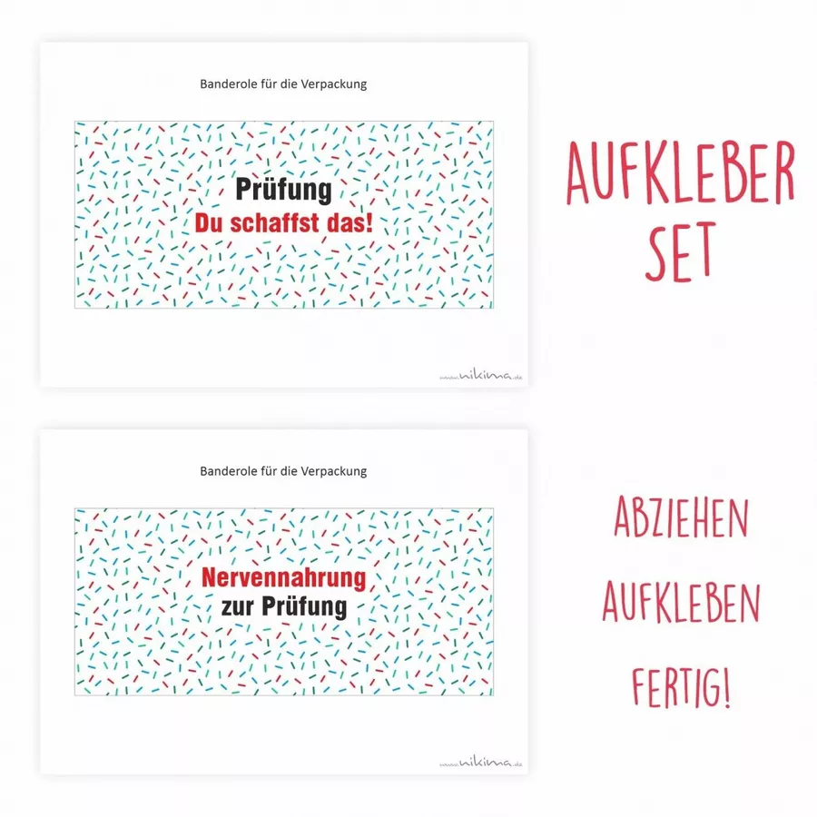 Nikima Papeterie AUFKLEBER SET - Duplo Prüfung Du schaffst das Motivation bunt
