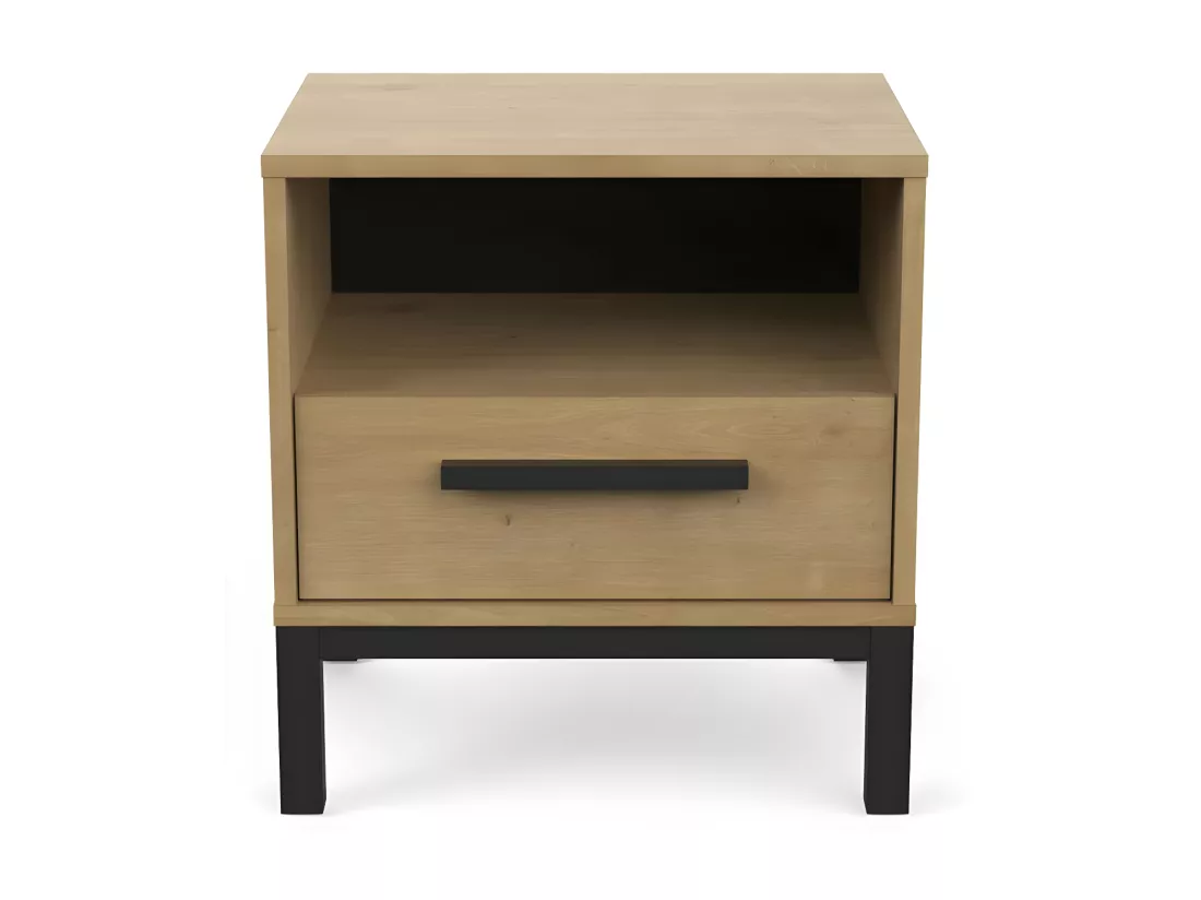 Chambre complète 160x200 Chêne et Noir - DORON