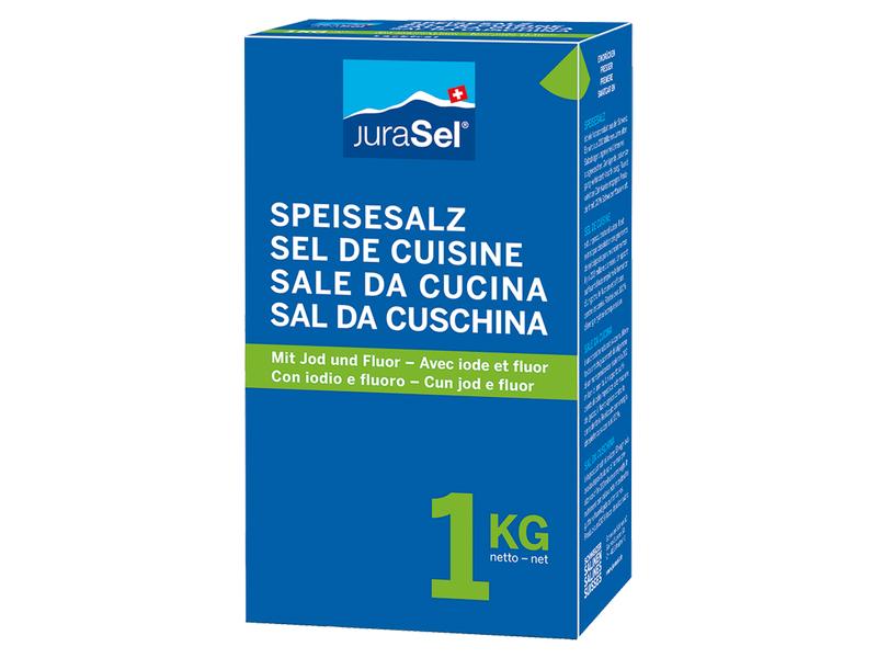 Schweizer Salinen Speisesalz mit Jod und Fluor 1 kg Hochwertiges Schweizer Speisesalz