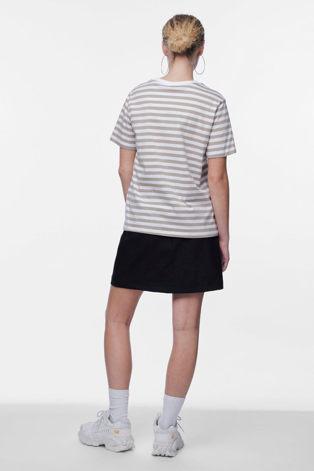 Pieces Pcria Ss Tee Stripes 4400579 silver mink bright white