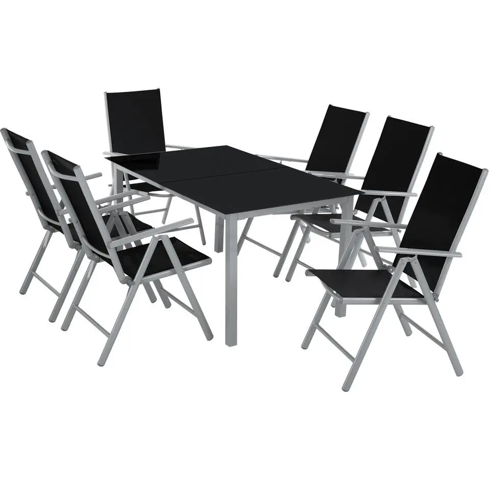 tectake Aluminium tuinset 6 1 - Zilver
