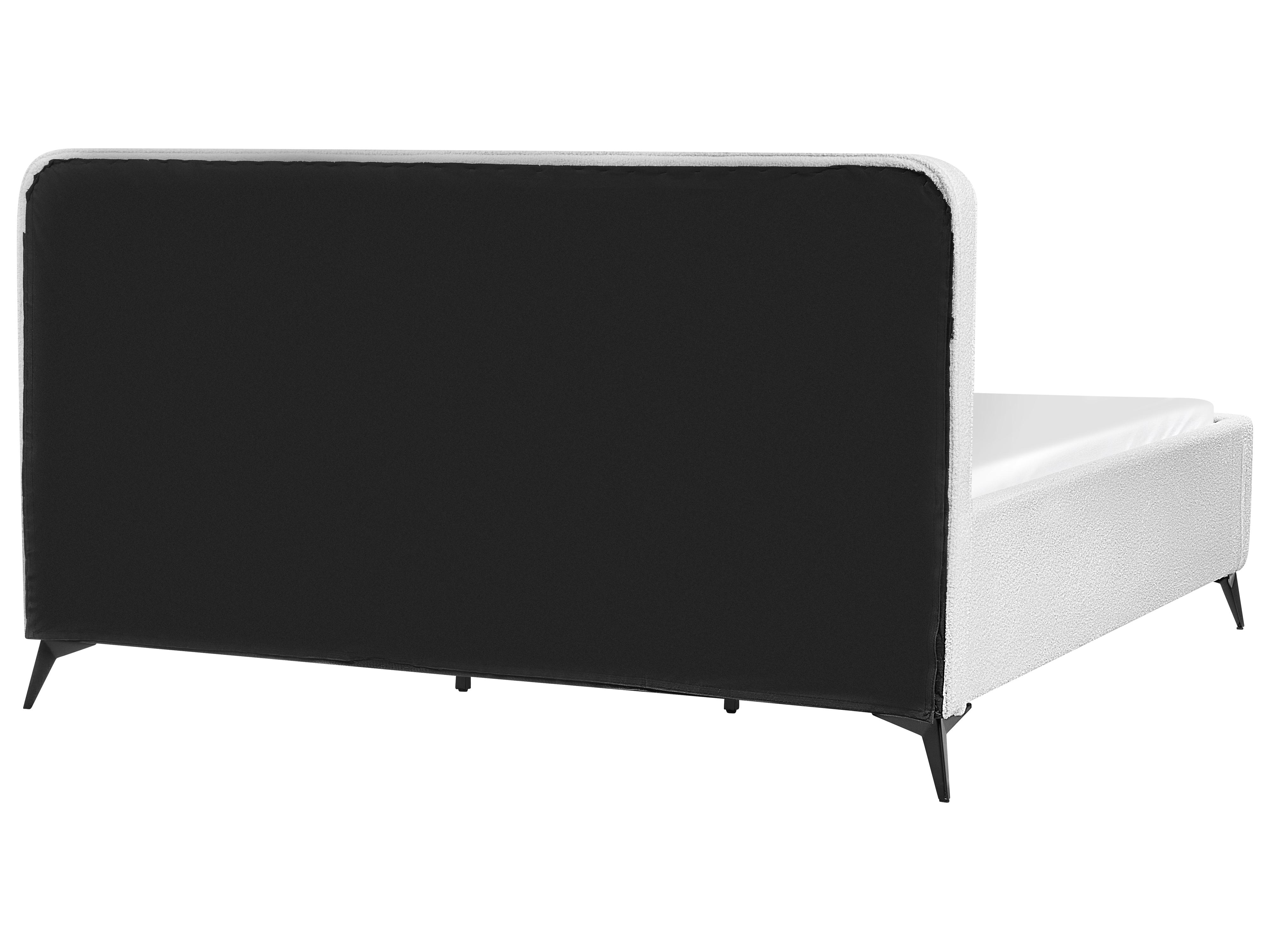 Bed Bouclé VALOGNES 180 x 200 cm Gebroken wit