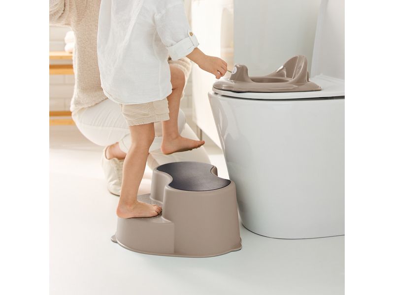 Rotho Babydesign Trittschemel TILO Cappuccino Praktischer und rutschfester 2-Stufen-Schemel