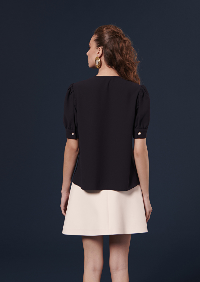 Blouse Tourterellebleu nuit en crêpe