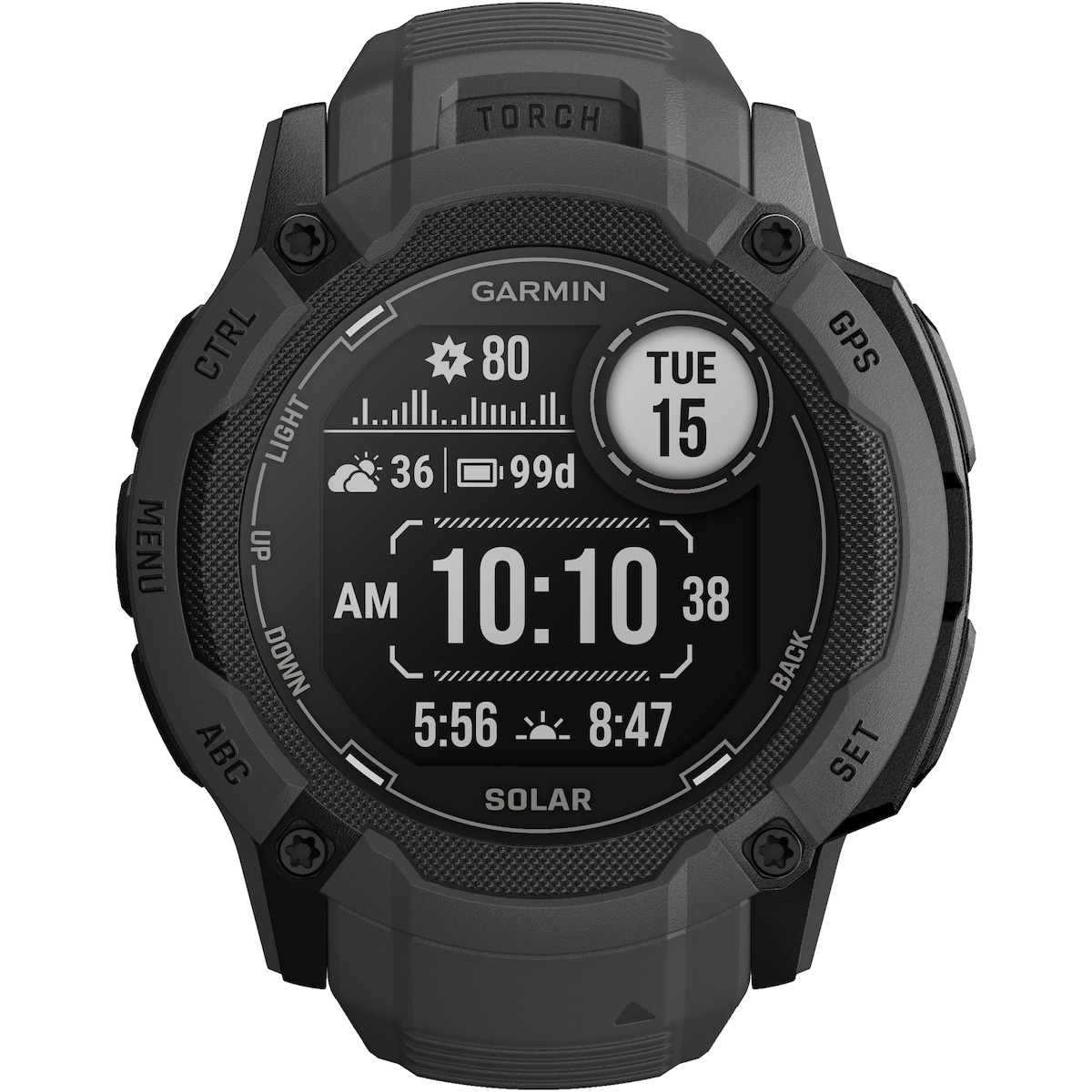 Garmin Instinct 2X Solar utendørsklokke (grafitt)