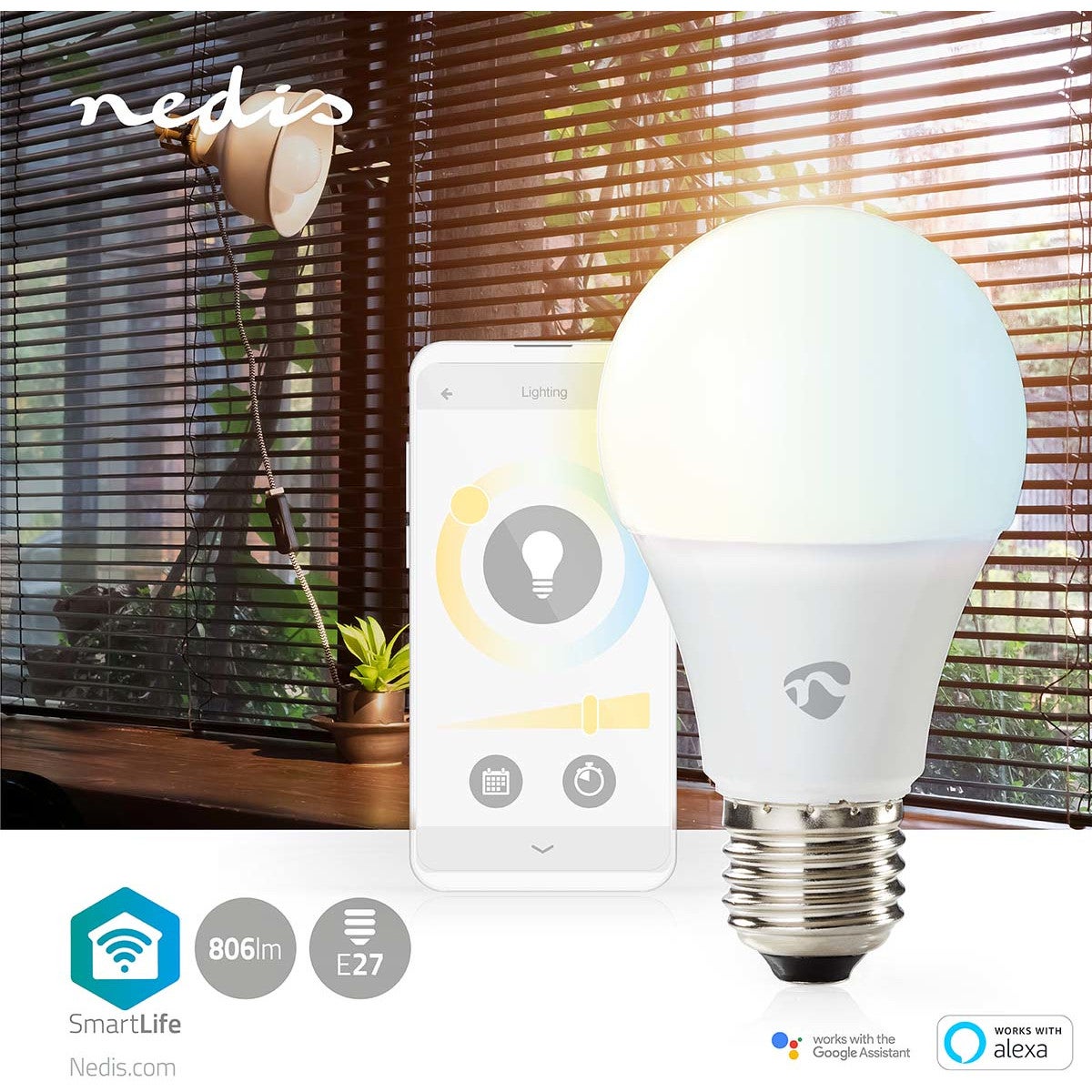 Nedis WIFILRW10E27 Smartlife LED-lamp E14 806 lm 9W warm-cool white