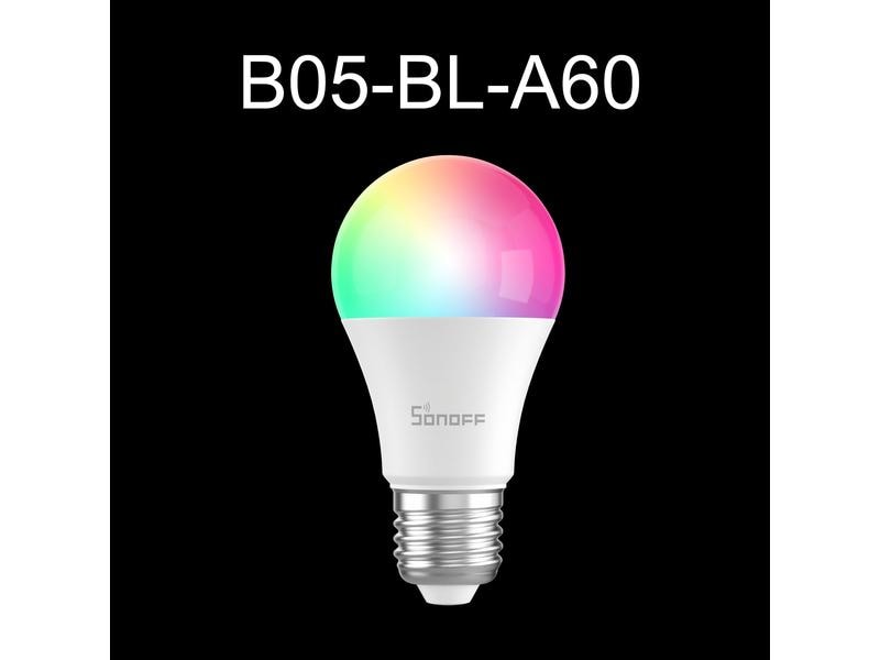 SONOFF Leuchtmittel B05-BL-A60, WiFi-LED, RGBCW, E27 Mehrfarbige WLAN-fähige Smart LED-Glühlampe