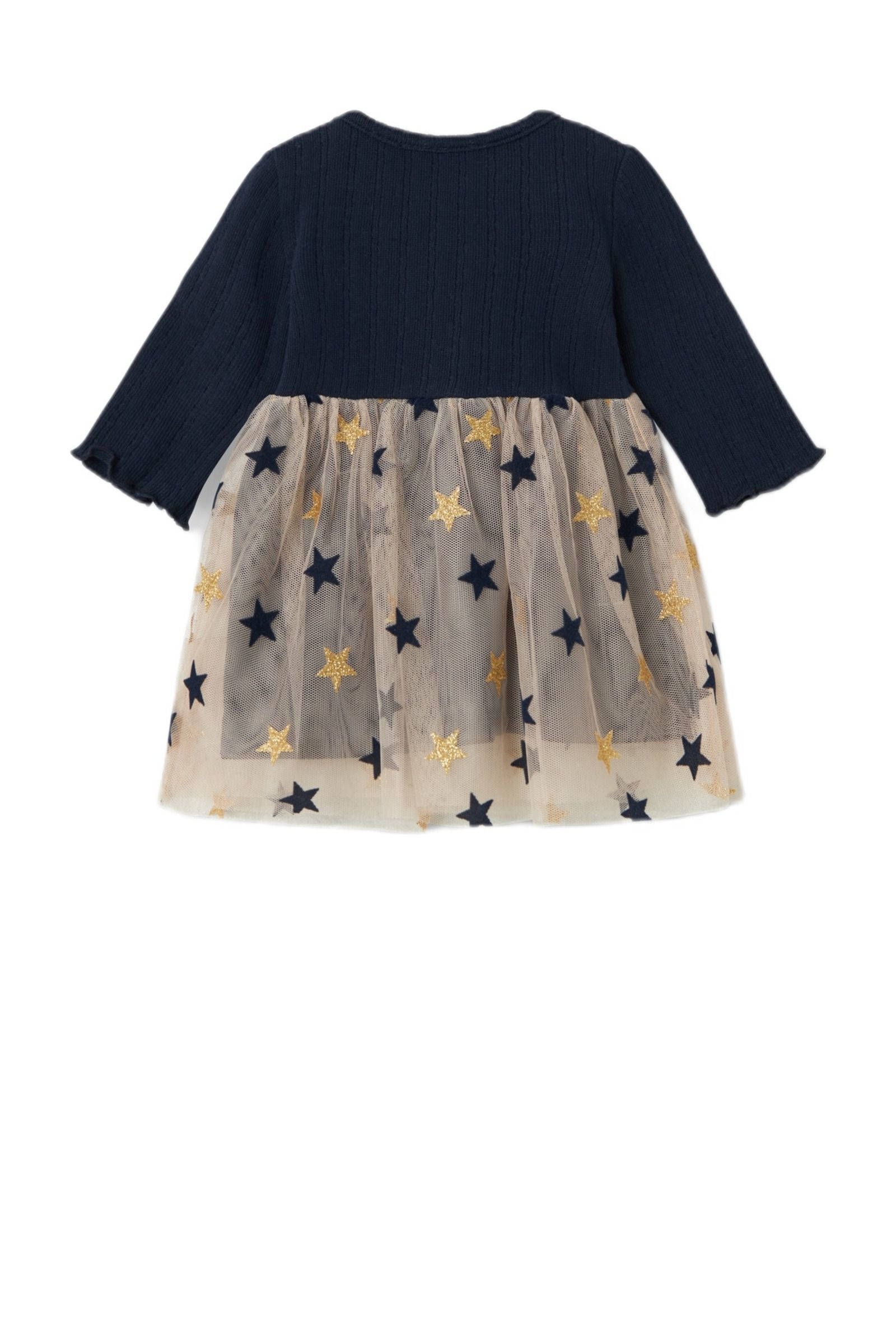NAME IT korte jurk glitter donkerblauw