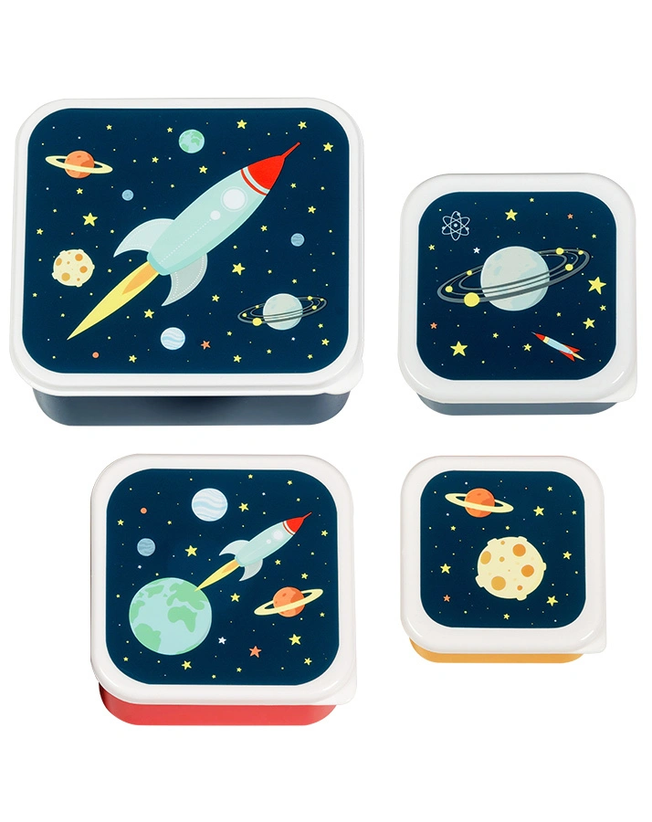 Snackbox SPACE 4er-Set in blau