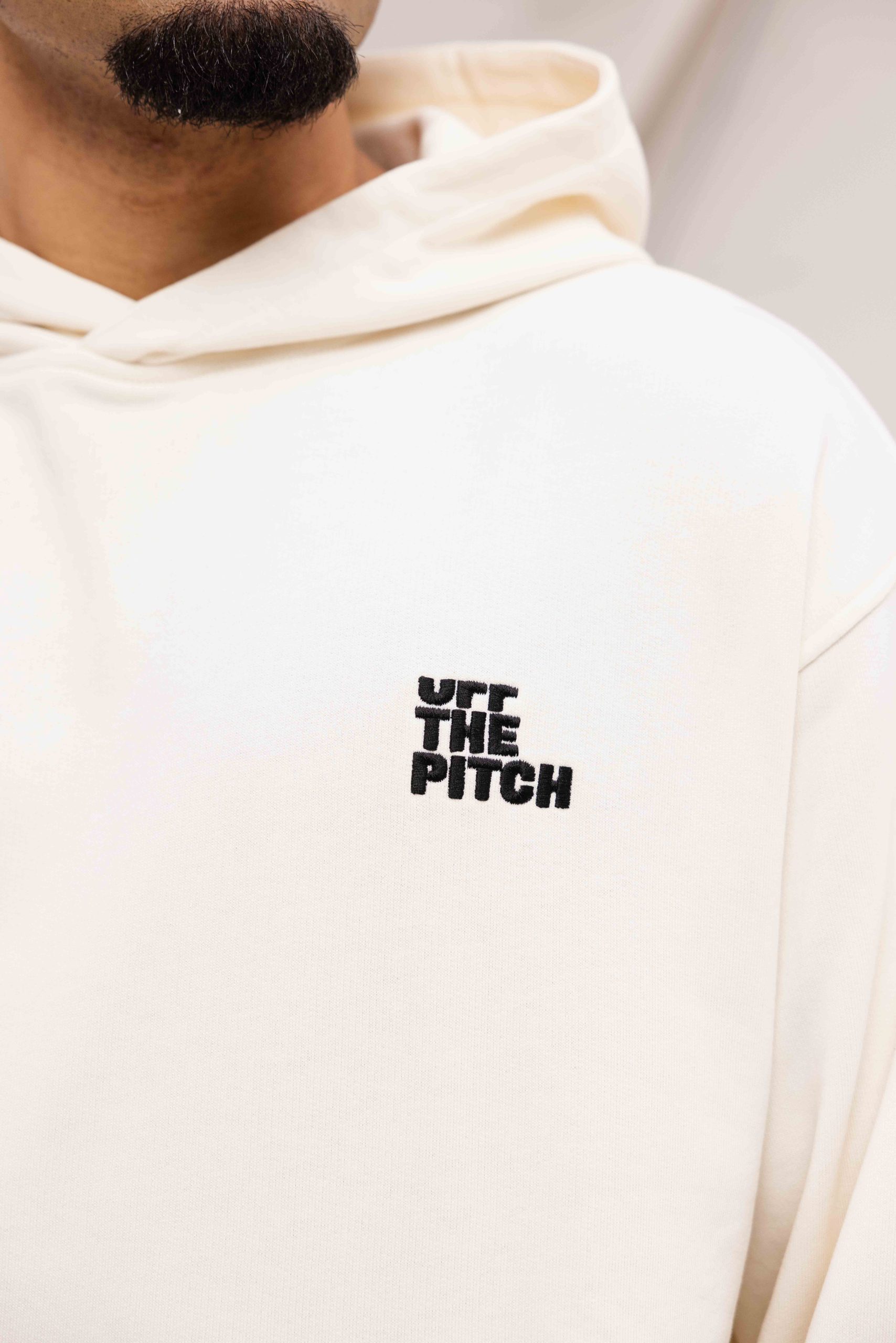 Off The Pitch Full Stop Hoodie Heren Gebroken Wit
