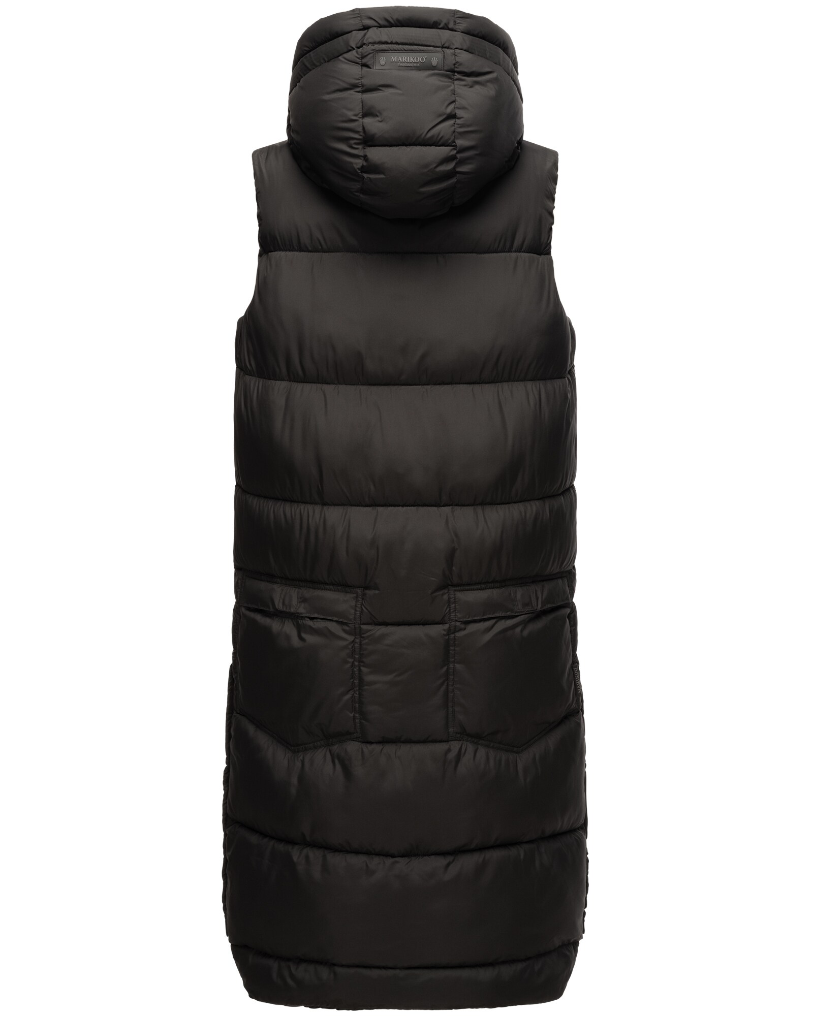 MARIKOO Damen Steppweste Bodywarme Outdoor Weste lang mit warme Kapuze Sayorii