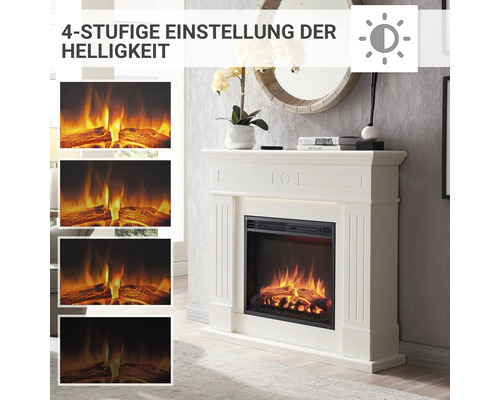 Elektrische haard Balderia Leandros wit 2000 watt incl. afstandsbediening