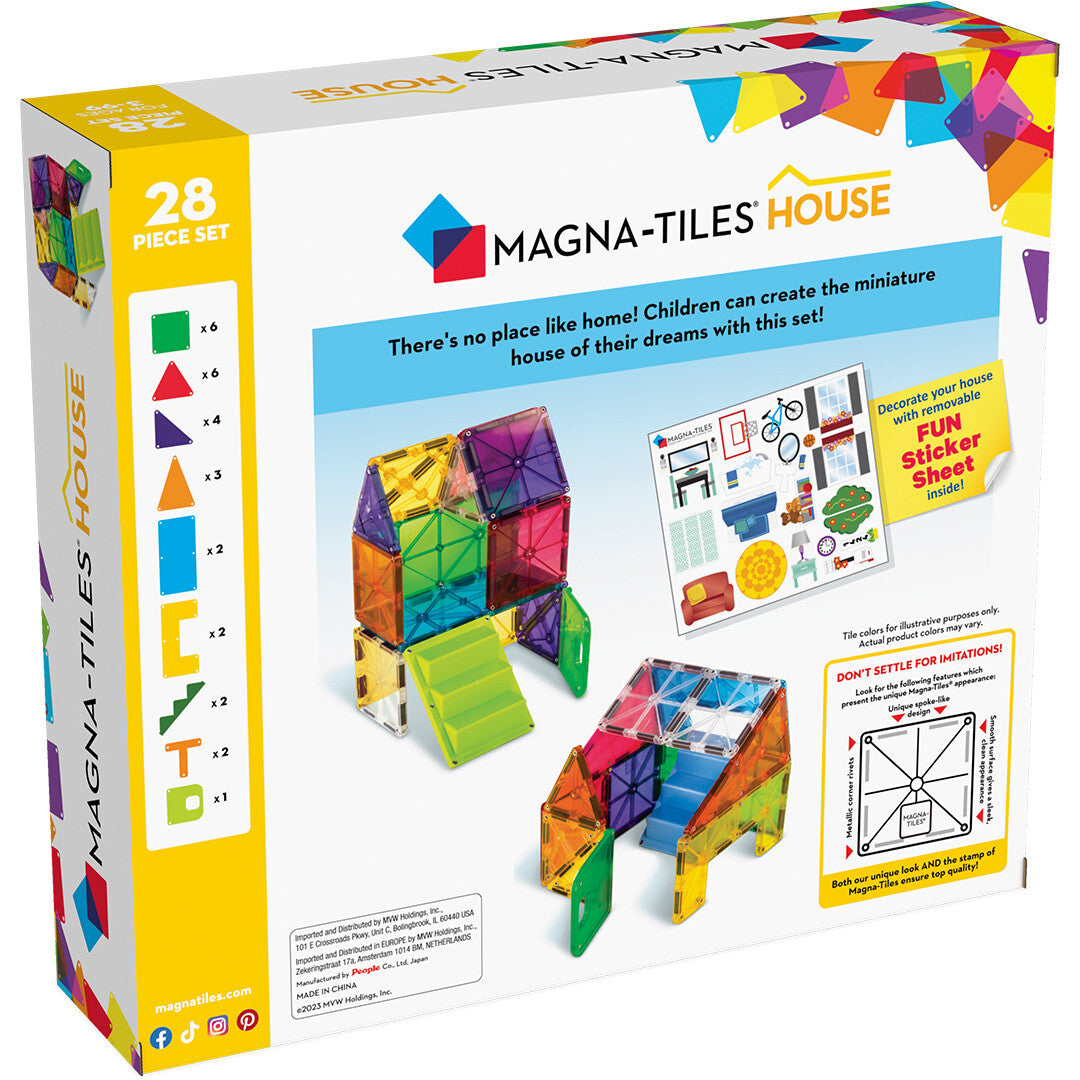 Magna-tiles magnetische tegels clear colors house - 28st