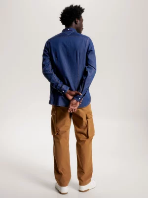 Camisa jeans slim fit de alta qualidade