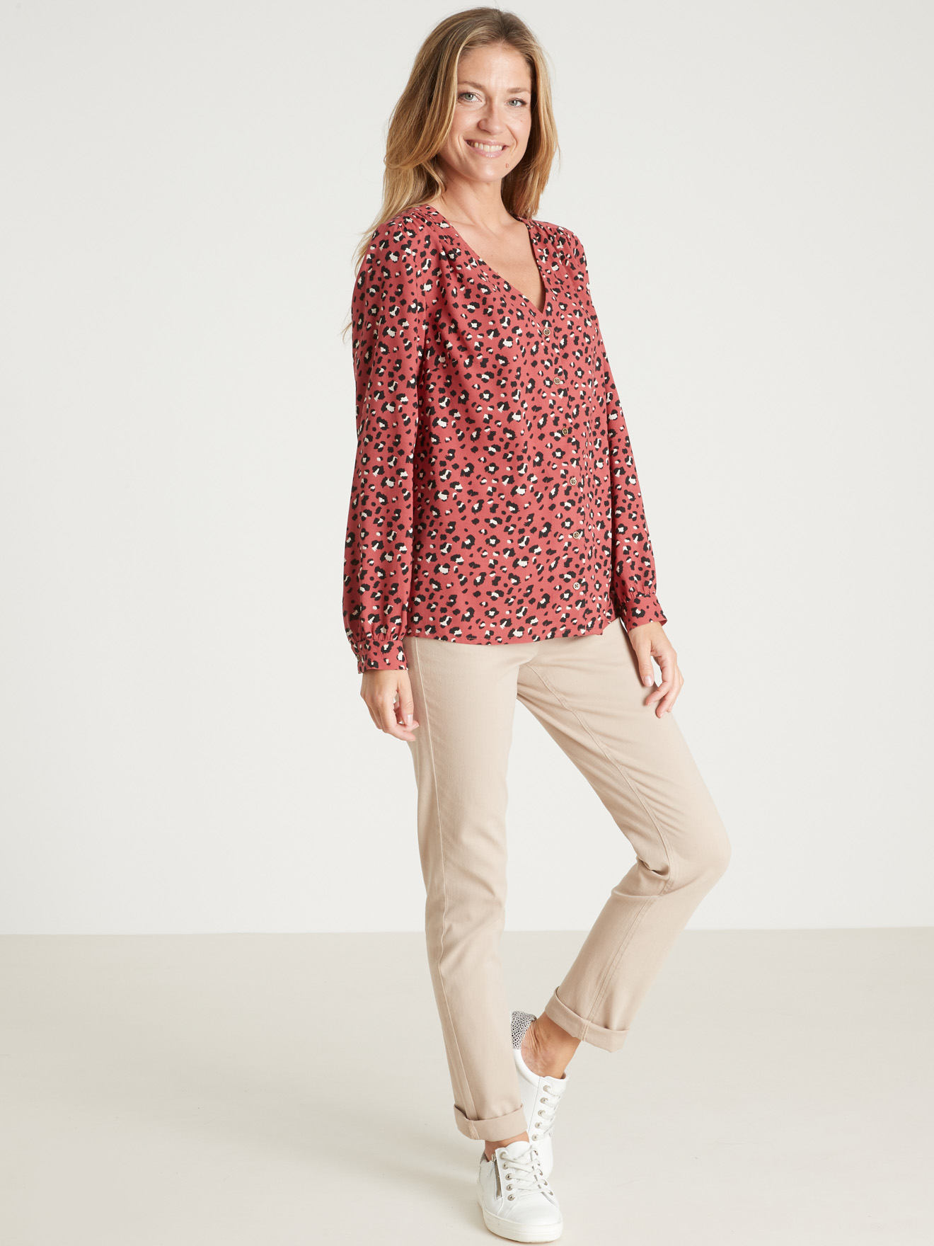 Blouse fluide encolure V
