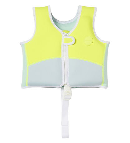 SunnyLife Sv?mmevest - Salty the Shark - 2-3 ?r - Aqua Neon Yel