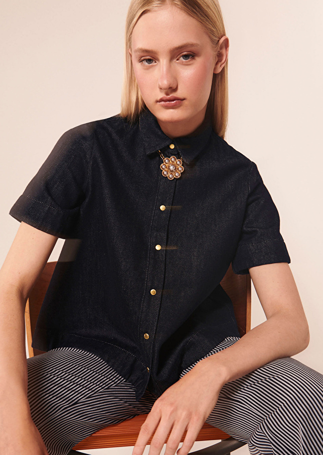 Chemise Camillableu marine en denim