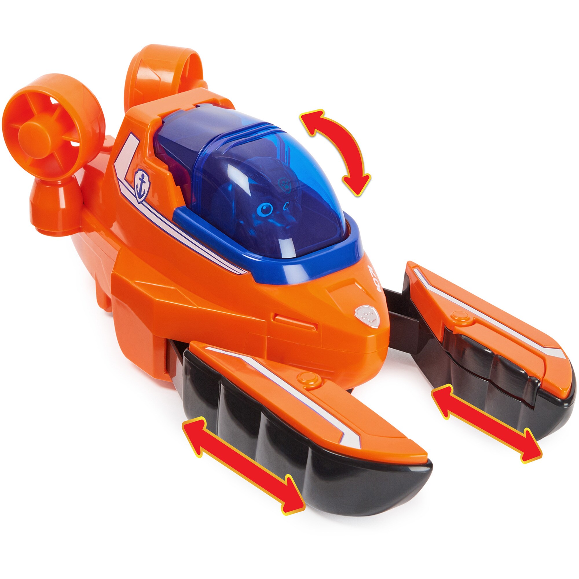 Spin Master Spielfahrzeug Paw Patrol Aqua Pups - Basis Fahrzeug im Hummer-Design mit Zuma-Welpenfigur