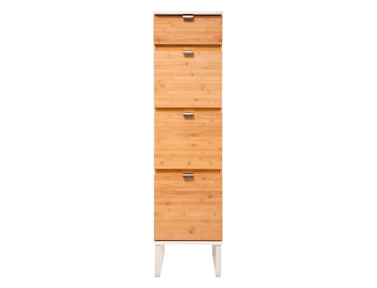 PEGANE - Chiffonnier avec 3 tiroirs coloris naturel et blanc