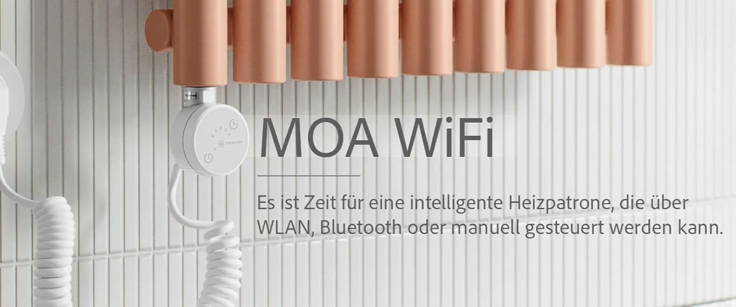 anapont Elektrischer Badheizkörper 1475x600 Handtuchheizkörper – Timer - Handtuchradiator, IPx5, komplett montiert – Atmosphäre & Komfort im Bad (mit Zeitschaltuhr)