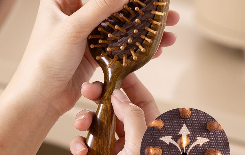 SIMBLER - Dubbele houten haarborstel met massagefunctie