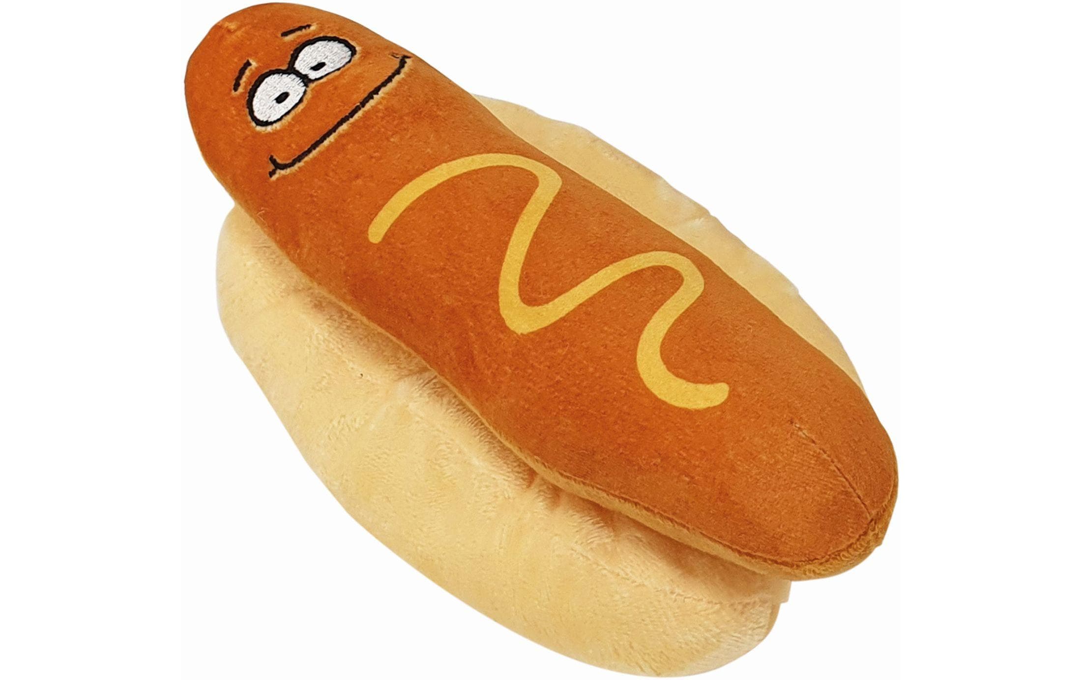 Hunde-Spielzeug Happy Food Hot Dog, 20 cm, GelbPlüschspielzeug