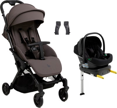 Beemoo Easy Fly Lux 4 Trille Inkl. Route i-Size Babybilstol & Base, Gull Grey/Black Stone