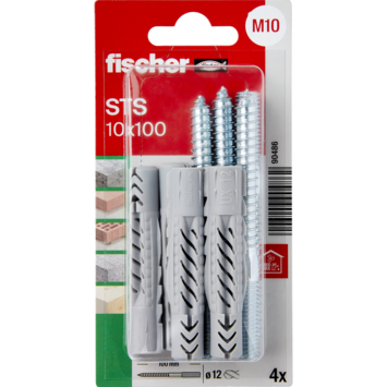Fischer universele pluggen met stokschroeven STS 10x100 mm