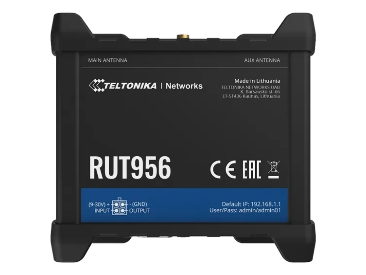 Teltonika RUT956 - Trådløs router - WWAN - 3-ports-switch - Wi-Fi - 2,4 GHz - 3G, 4G, 2G - DIN monterbar på skinne