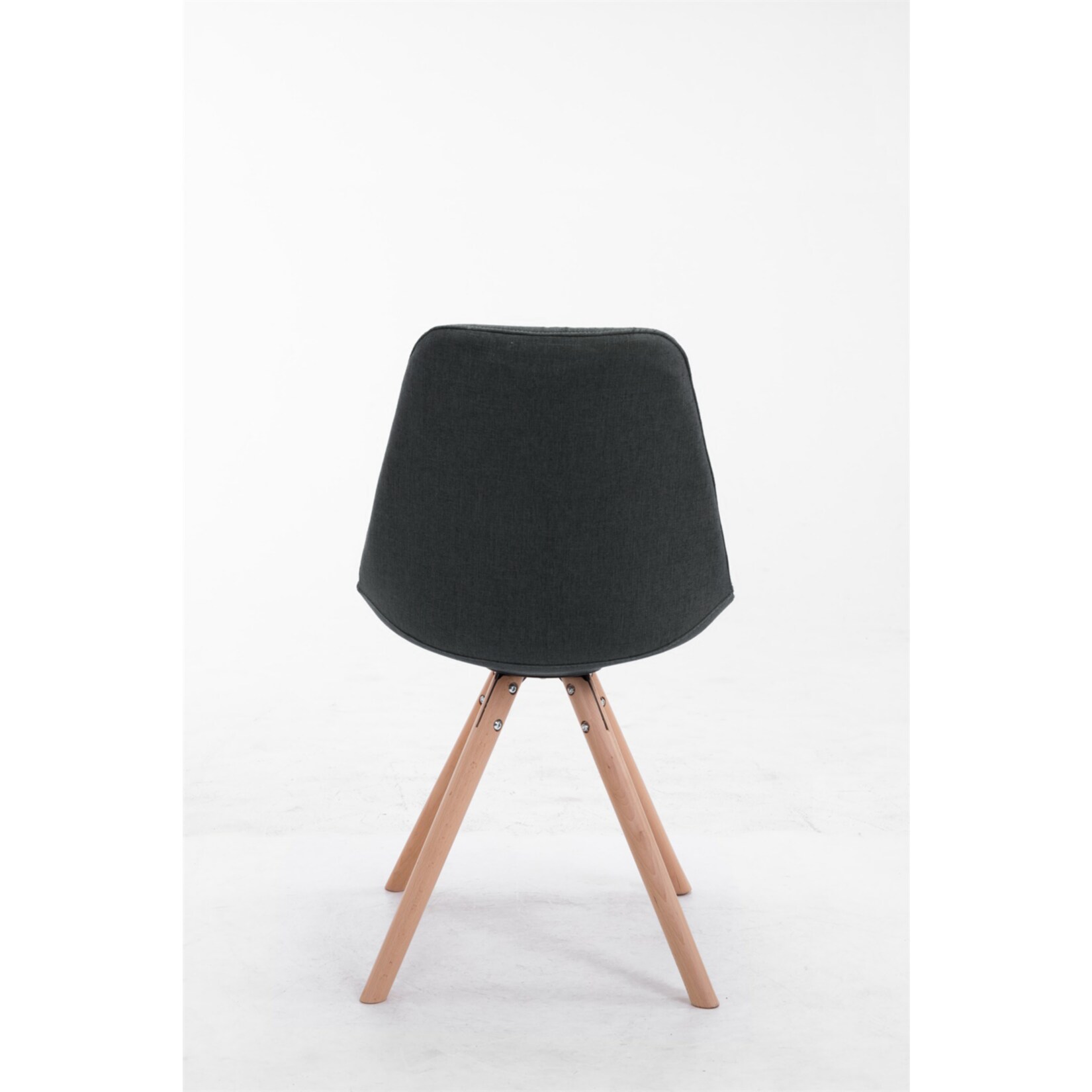 CLP Retro-Stuhl Toulouse Rund Mit Stoffbezug Und Hochwertigem Sitzpolster I Lehnstuhl Mit Stabilem Holzgestell I Sitzhöhe 48 cm