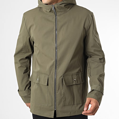 Veste Zippée Capuche Vert Kaki
