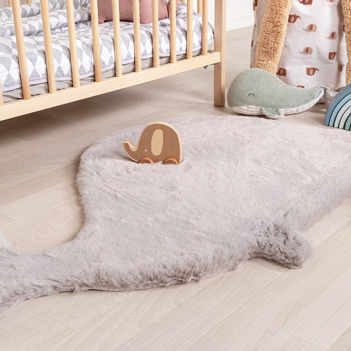 Kindervloerkleed - Huggy Walvis Grijs | Super fluffy!