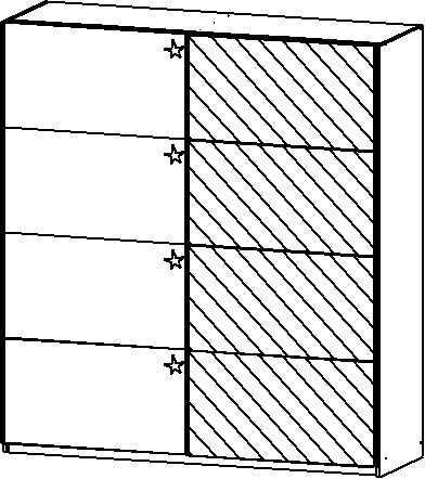 Schwebetürenschrank MANJA 181 x 197 cm Alpinweiß/Spiegel