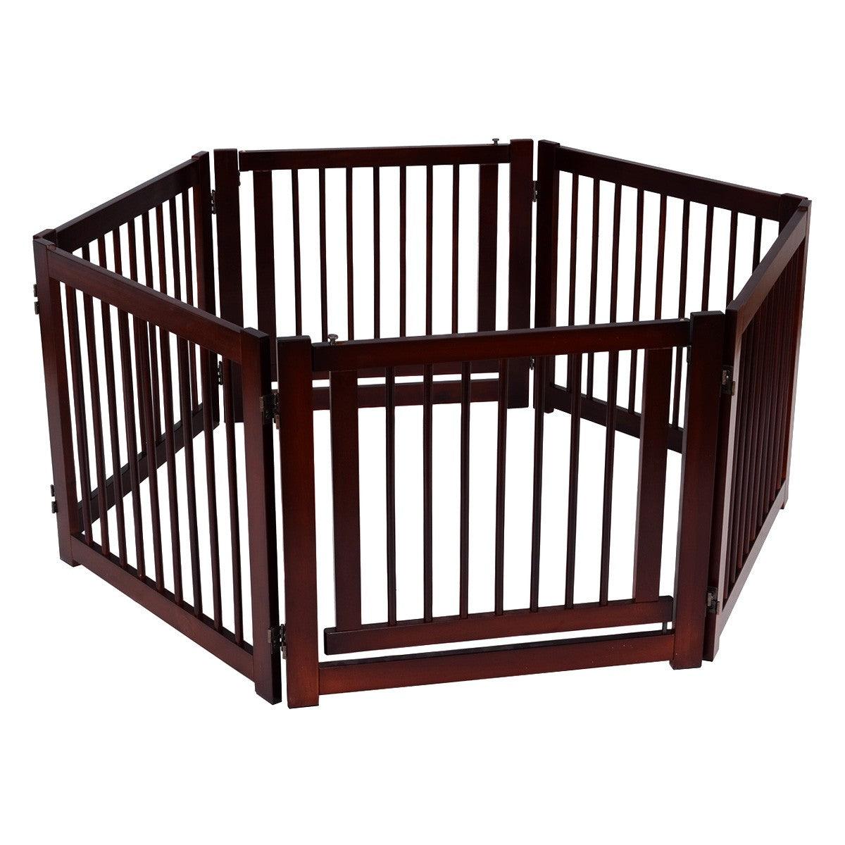 Barrière de porte pour chien pliable barrière de sécurité pour animaux en bois de pin 206 x 61cm