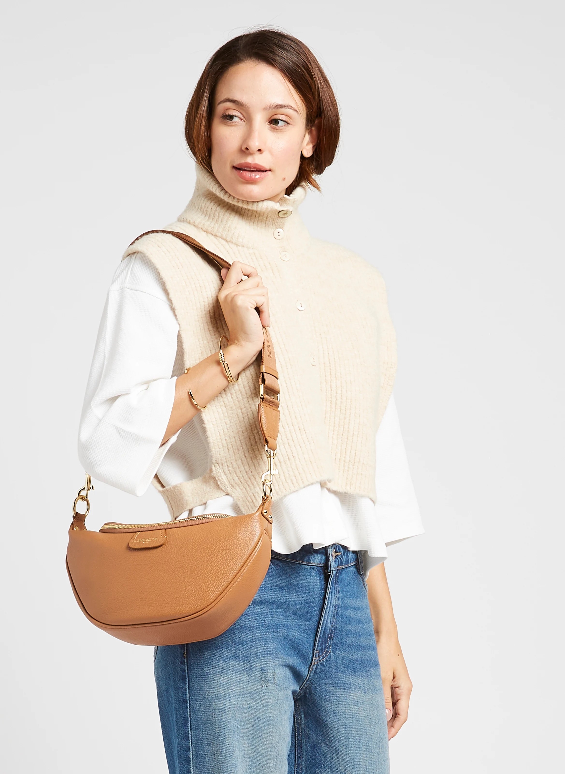DUNE - Sac banane en cuir grainé| Marron