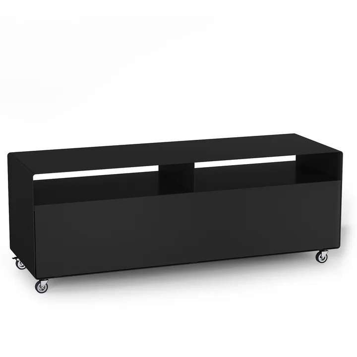 Müller Möbelfabrikation - R 109N Sideboard mit Klapptür auf Rollen, anthrazit seidenmatt (RAL 7016)