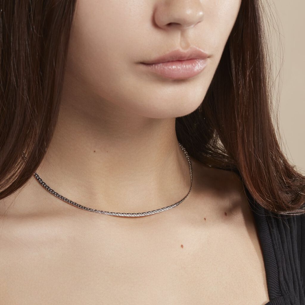 Collier Sujitha Maille Haricot Or Blanc