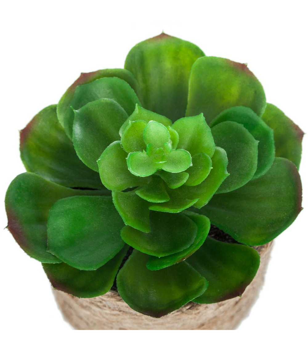 Plante verte artificielle pot en corde