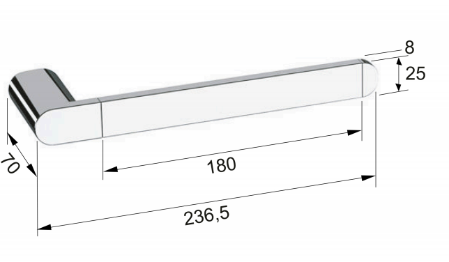 Sapho Flori handdoekhouder 24cm mat zwart