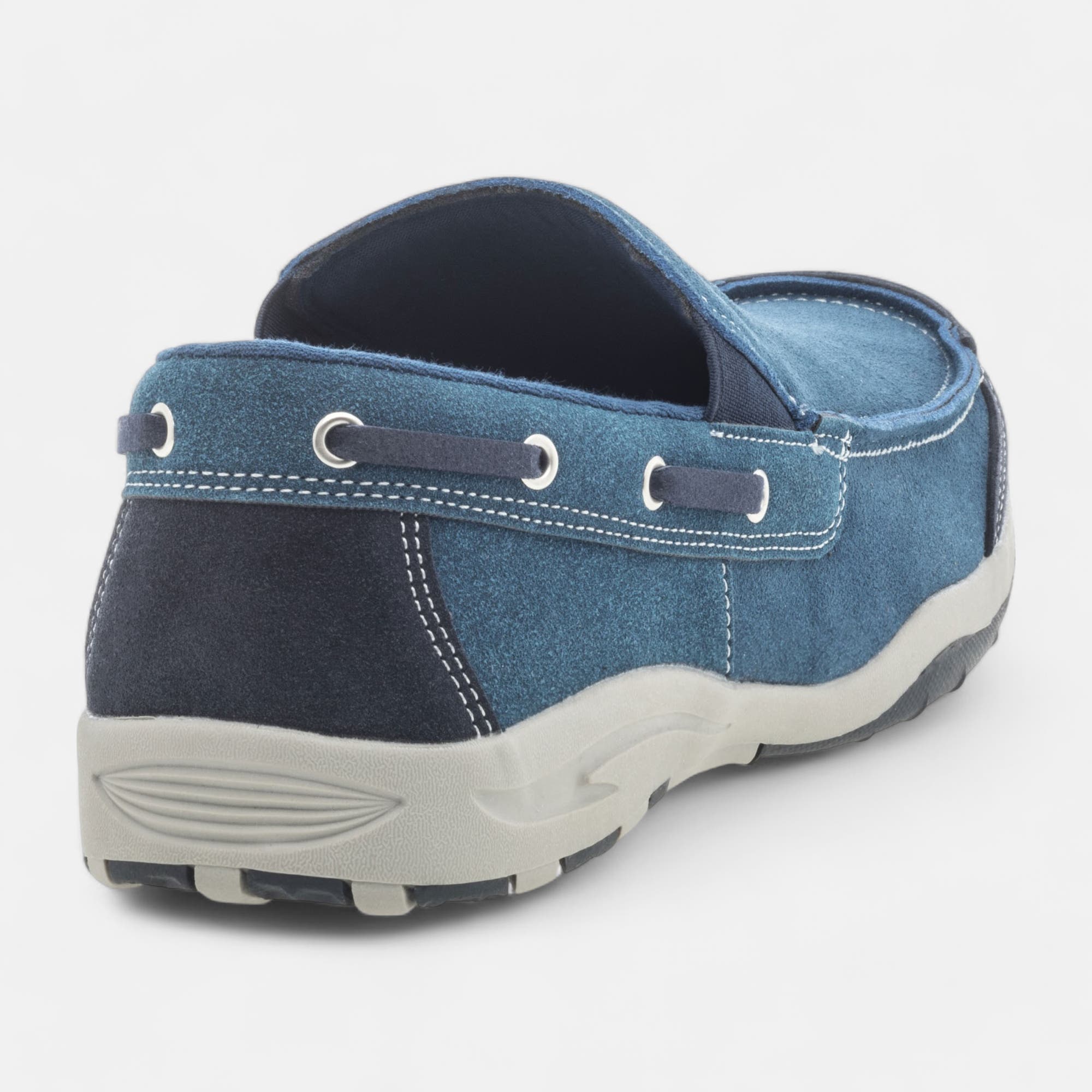 Mocassins pieds sensibles Homme en cuir bleu