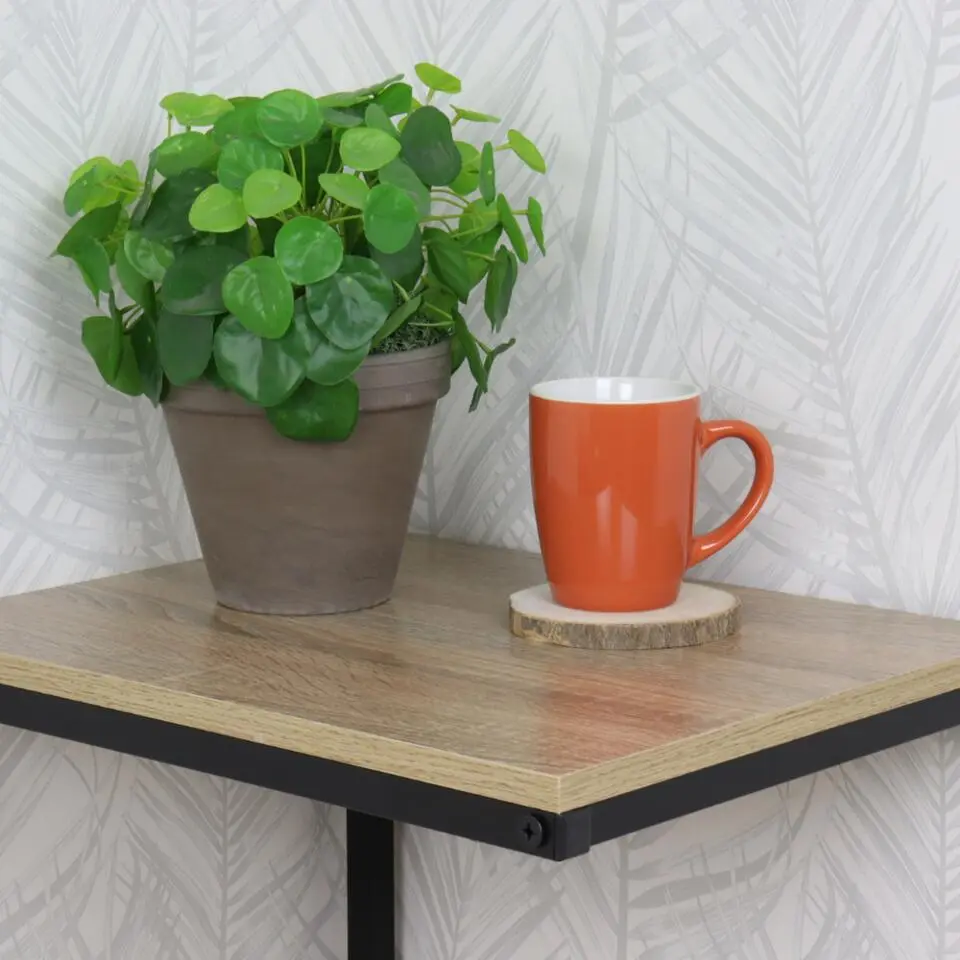 MISOU Bijzettafel Vierkant Hout Zwart 45x35x66.5 cm