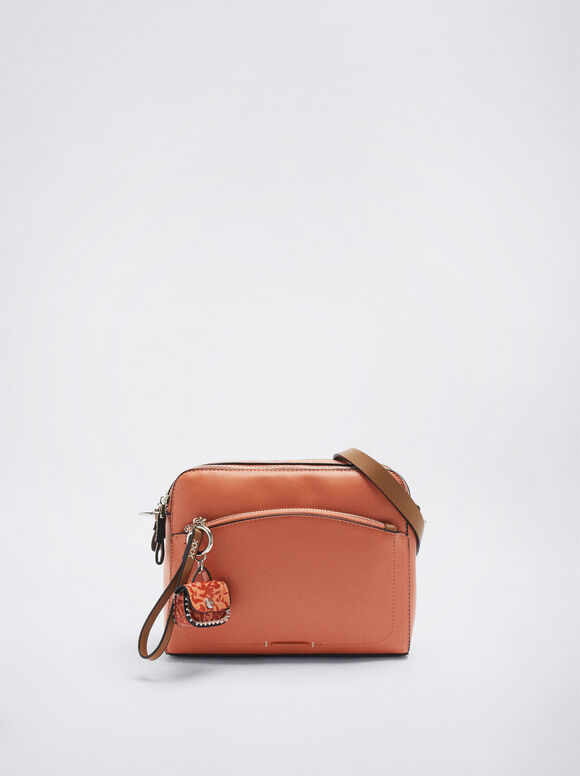 Bolsa transversal com pingente - Coral
